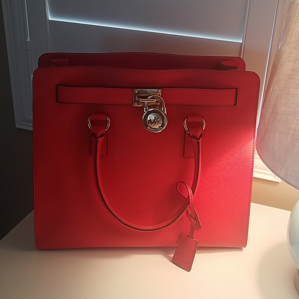 Michael Kors  Cherry Red large Hamilton purse....